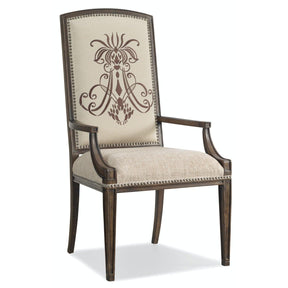 Rhapsody Insignia Arm Chair Walnut Rustic Upholstered – Hooker Furniture