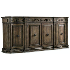 Rhapsody 96" Credenza Walnut Finish with Drawers & Shelves - Hooker Furniture