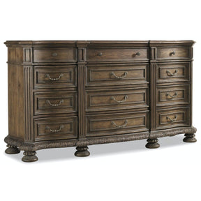 Rhapsody Twelve-Drawer Dresser in Reclaimed Walnut Finish – Hooker Furniture