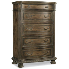 Rhapsody Five Drawer Chest in Walnut Finish – Hooker Furniture