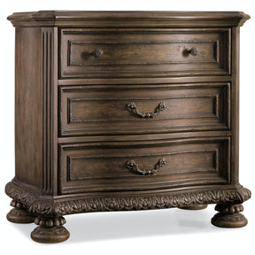 Rhapsody Three Drawer Nightstand Walnut Rustic Finish – Hooker Furniture