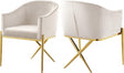 Xavier Velvet Dining Chair Set Of 2 In Cream - 763Cream-C | Meridian