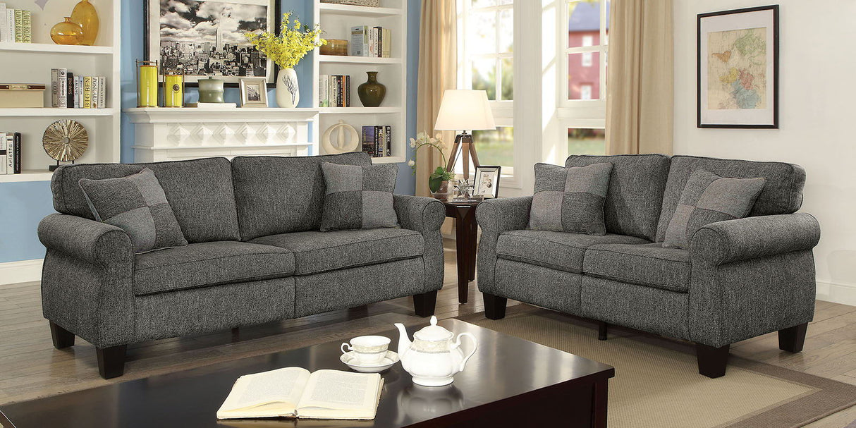 Rhian - Sofa & Loveseat - Dark Gray - Home Elegance USA