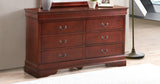 Glory Furniture LouisPhillipe G2100-D Dresser , Cherry - Home Elegance USA