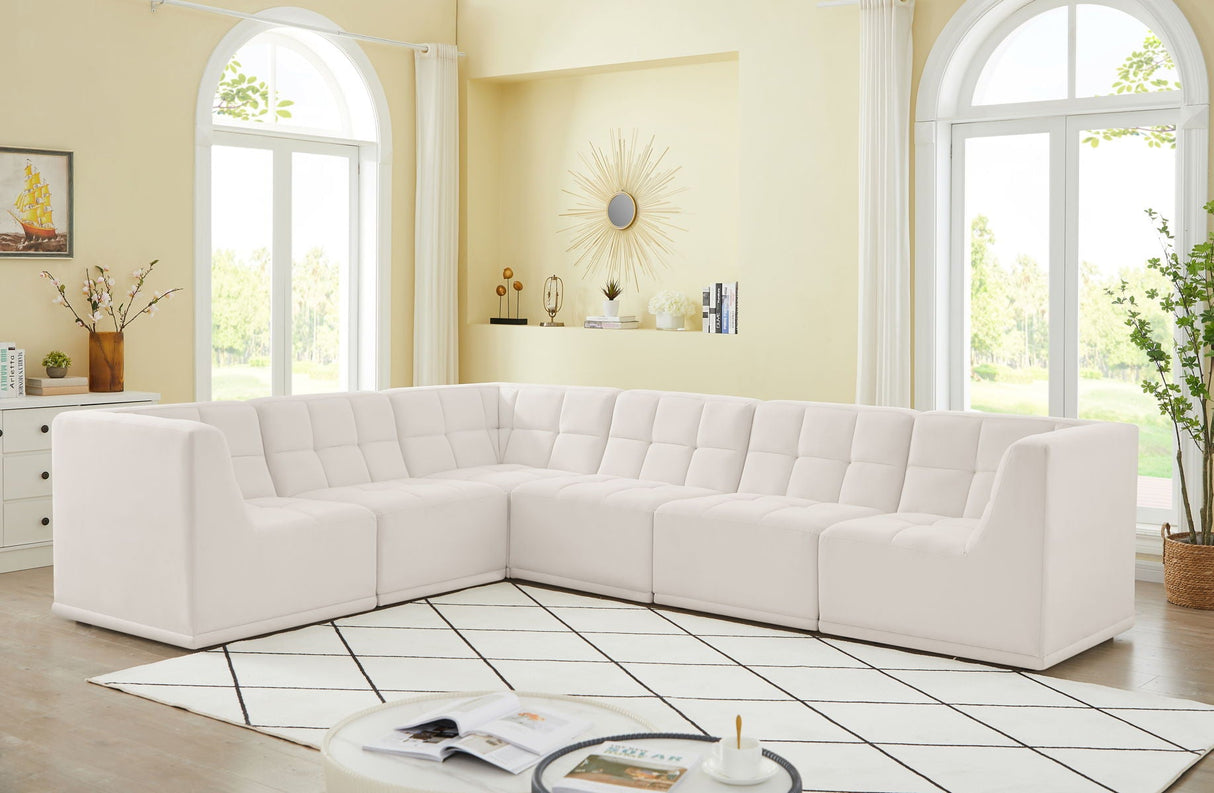 Relax - Modular Sectional 6 Piece - Cream - Fabric - Home Elegance USA