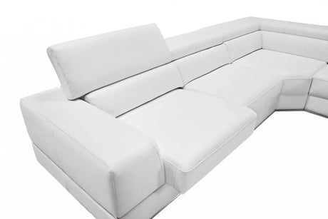 Vig Furniture - Divani Casa Pella Modern White Italian Leather Sectional Sofa - Vgca5106-Wht