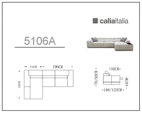 Divani Casa Pella Mini Modern Black Leather Sectional Sofa Vgca5106A-Blk