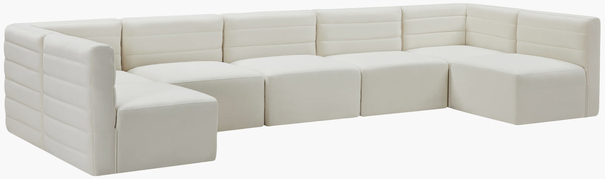 Quincy - Modular Sectional 7 Piece - Cream - Fabric - Home Elegance USA