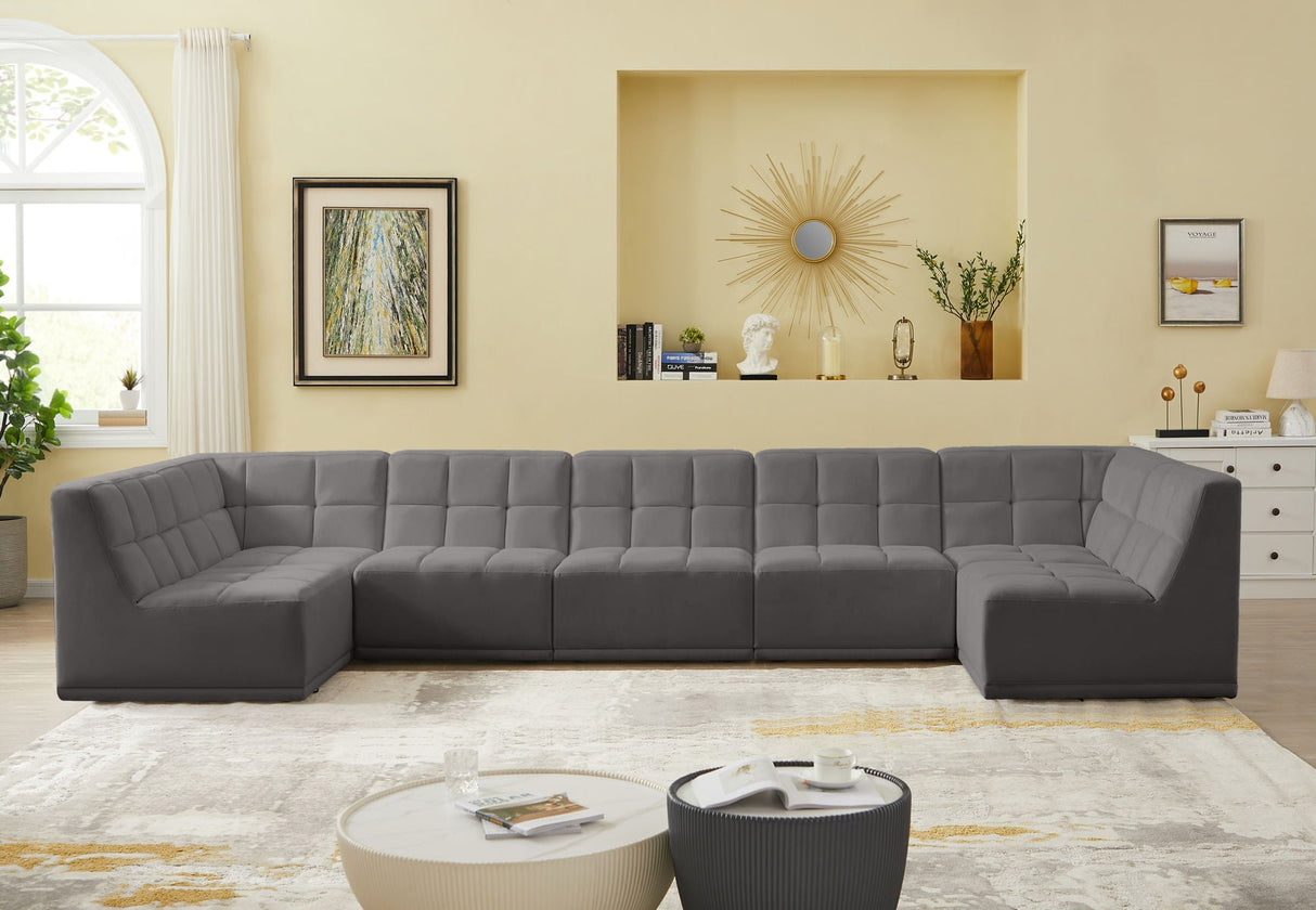 Relax - Modular Sectional 7 Piece - Gray - Home Elegance USA