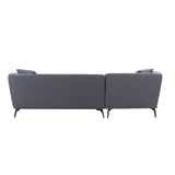 102" L shape Sectional Sofa Couch with Chaise Lounge for Living room/ Office, Metal Legs,Dark Grey - W876S00090 - image - 8