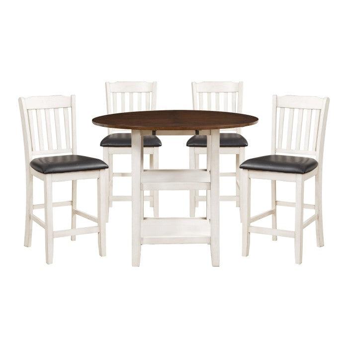 Homelegance - Kiwi 5 Piece Counter Height Table Set - 5162Ww-36-5Set