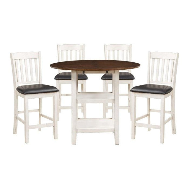 Homelegance - Kiwi 5 Piece Counter Height Table Set - 5162Ww-36-5Set