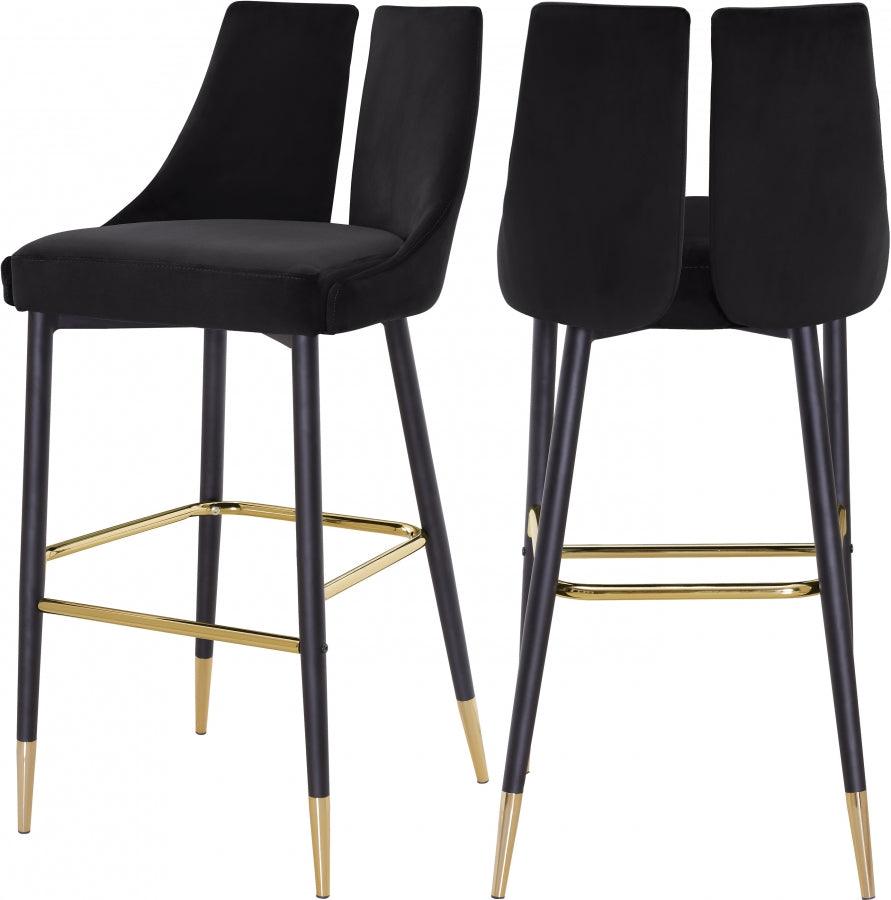 Meridian Furniture - Sleek Bar Stool Set Of 2 In Black - 960Black-C