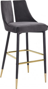 Meridian Furniture - Sleek Bar Stool Set Of 2 In Grey - 960Grey-C