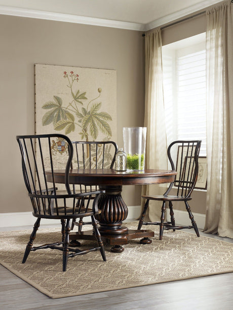 Sanctuary Spindle Arm Chair Ebony Black Farmhouse Dining – Hooker Furniture