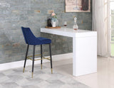 Meridian Furniture - Sleek Bar Stool Set Of 2 In Navy - 960Navy-C