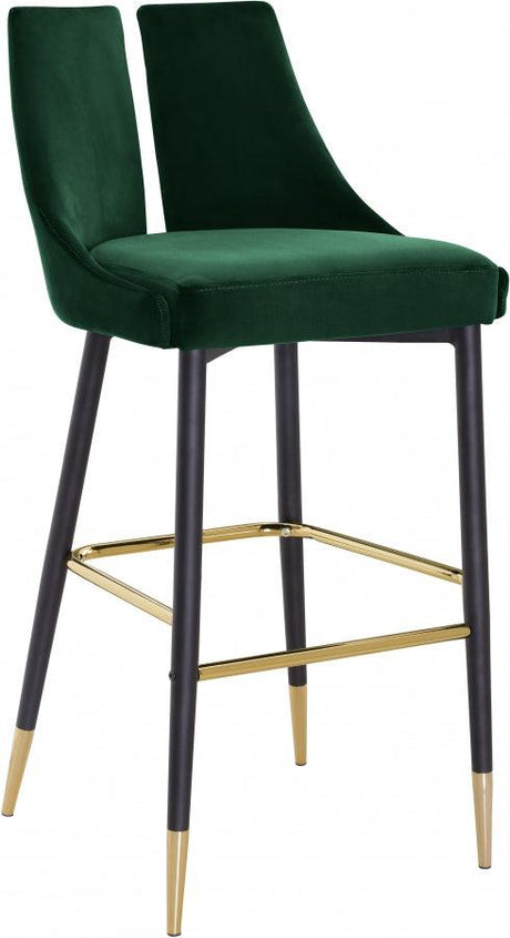 Meridian Furniture - Sleek Bar Stool Set Of 2 In Green - 960Green-C