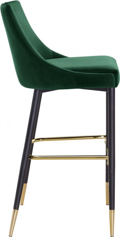 Meridian Furniture - Sleek Bar Stool Set Of 2 In Green - 960Green-C