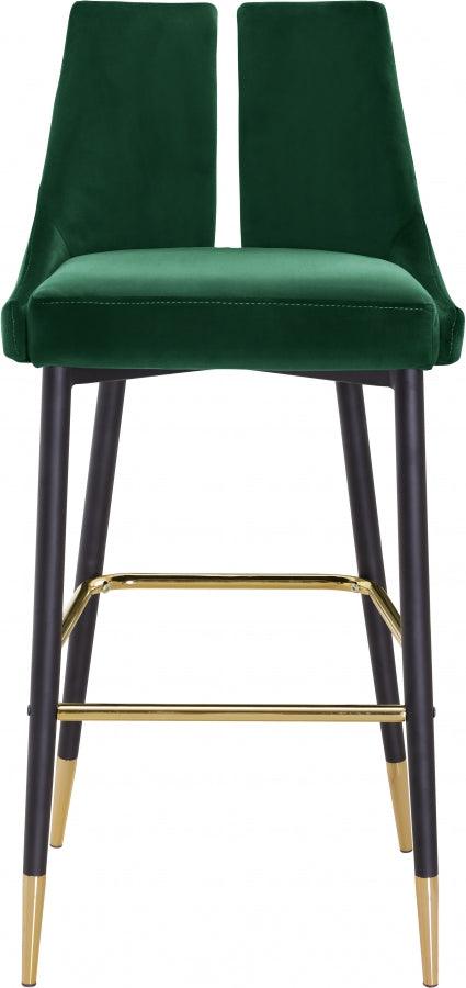 Meridian Furniture - Sleek Bar Stool Set Of 2 In Green - 960Green-C