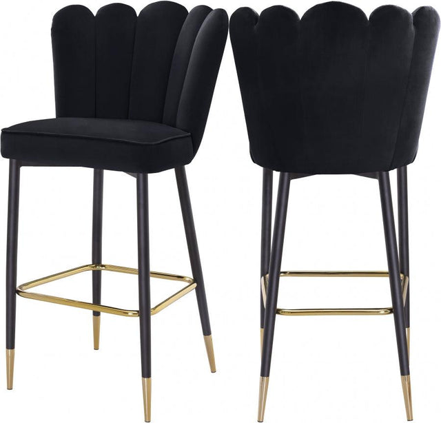 Meridian Furniture - Lily Bar Stool Set Of 2 In Black - 961Black-C