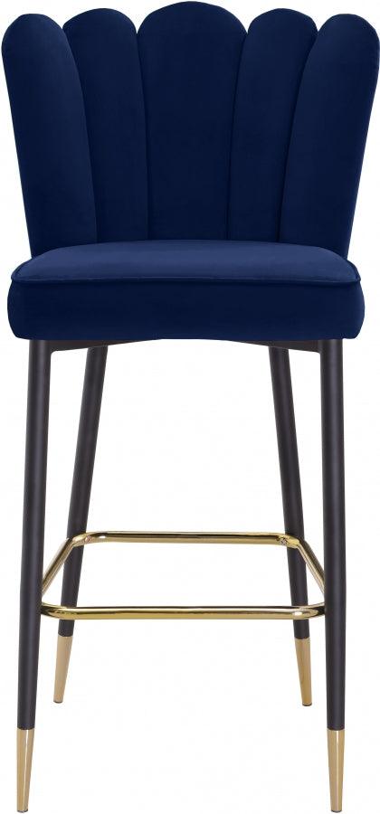 Meridian Furniture - Lily Bar Stool Set Of 2 In Navy - 961Navy-C