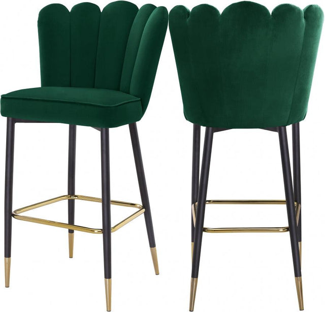 Meridian Furniture - Lily Bar Stool Set Of 2 In Green - 961Green-C