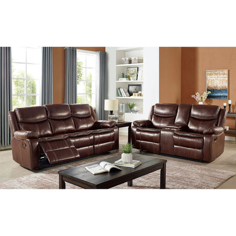 Jeanna - Sofa & Loveseat - Brown - Home Elegance USA