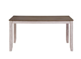 Transitional Design Rectangular 1pc Dining Table Grayish White and Brown Finish Furniture - Home Elegance USA