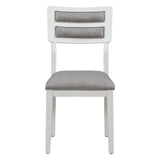 TREXM Classic and Traditional Style 6 - Piece Dining Set, Includes Dining Table, 4 Upholstered Chairs & Bench (White+Gray) - Home Elegance USA