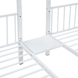 Full over Twin-Twin Triple bunk bed with drawers and staircase, White