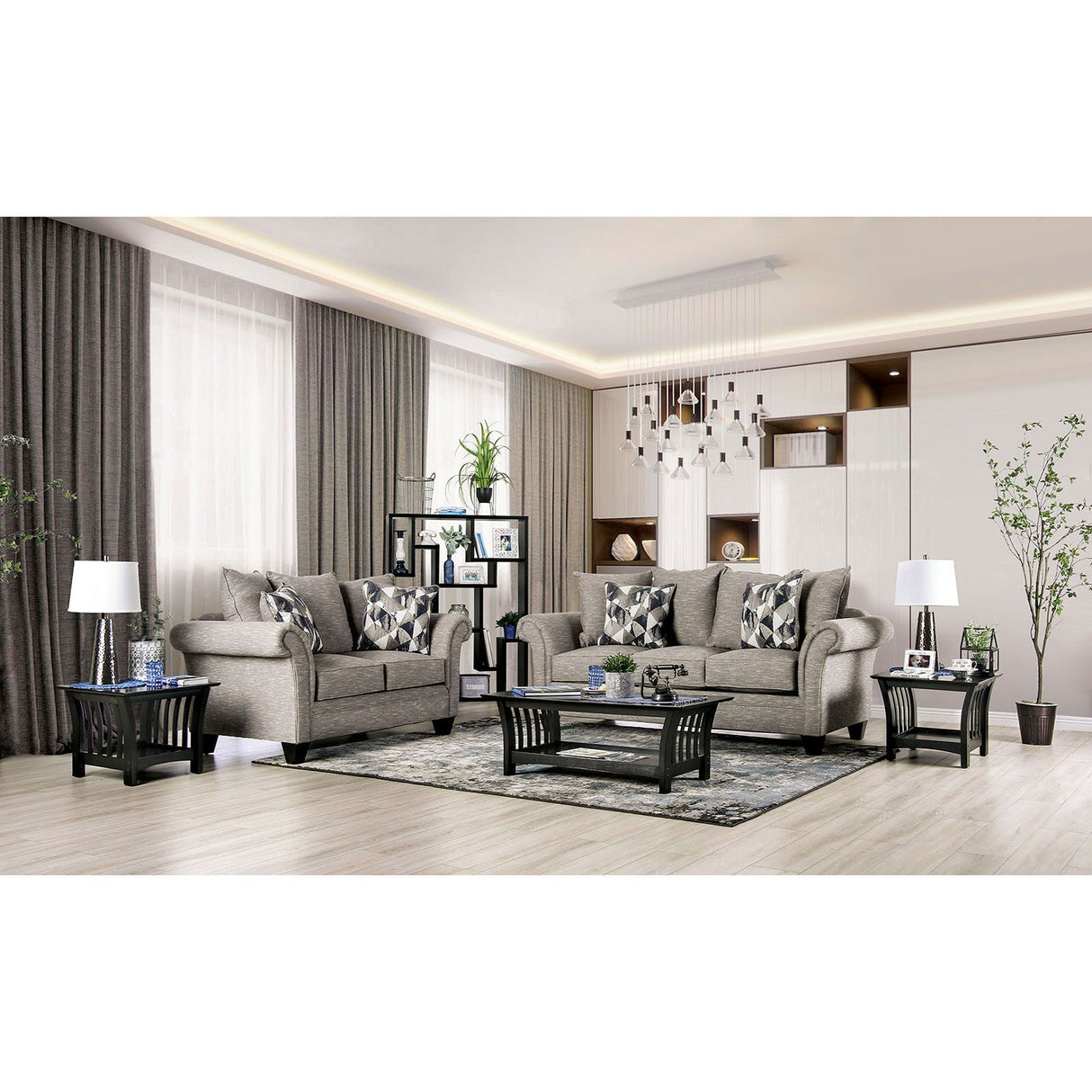 Shelly - Sofa & Loveseat - Gray - Home Elegance USA