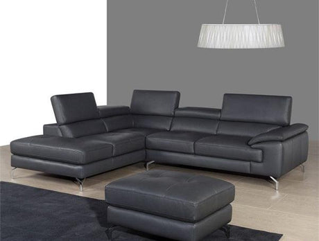 J&M Furniture - A973 Leather Left Sectional In Grey - 1790613-Lhfc