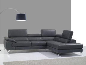 A973 Leather Right Sectional In Grey - 1790613-Rhfc | J&M