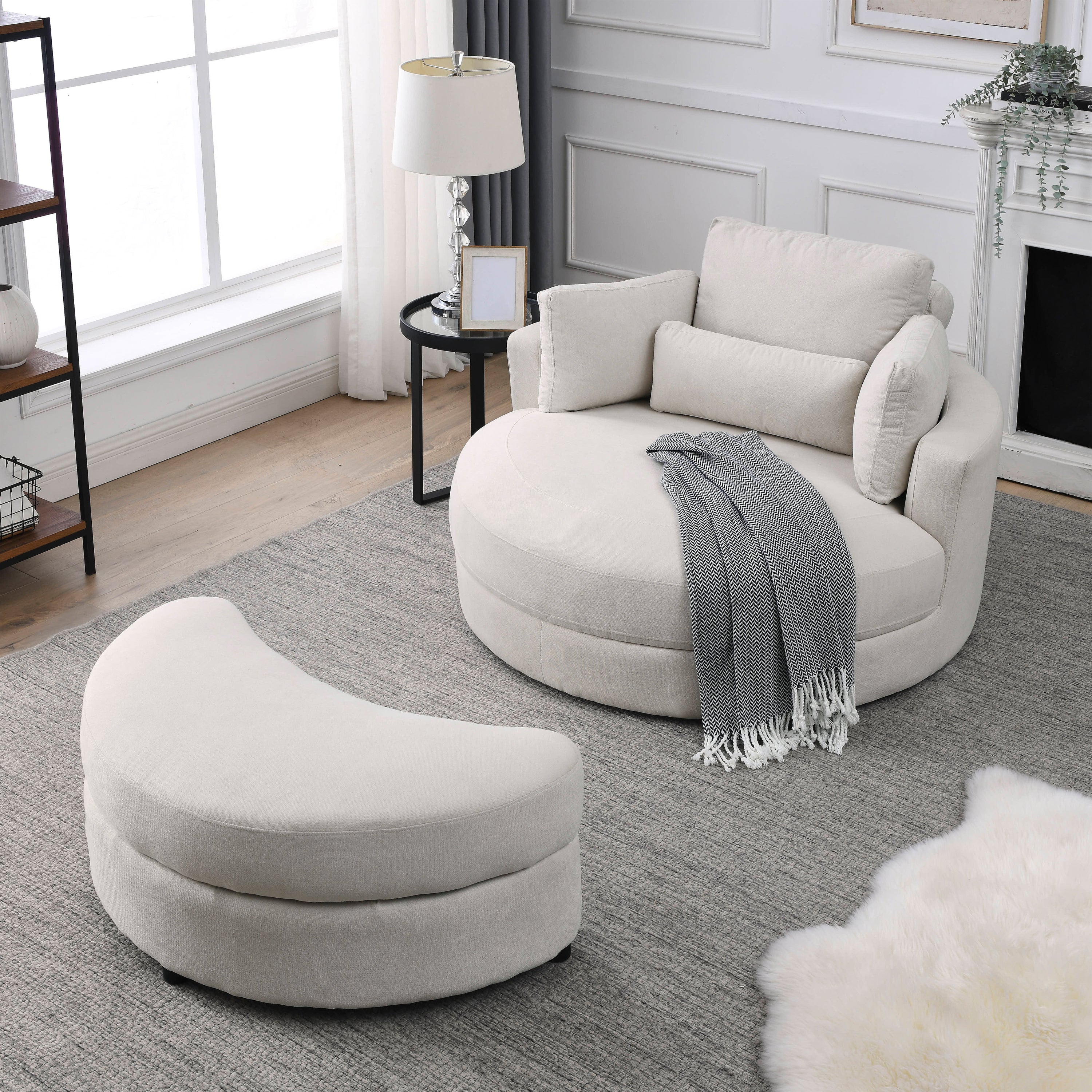 Round best sale chair ottoman