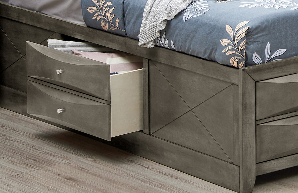 Glory Furniture Marilla G1505G-QSB3 Queen Storage Bed , Gray - Home Elegance USA