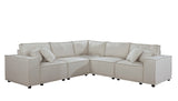 Jenson Modular Sectional Sofa in Beige Linen - Home Elegance USA