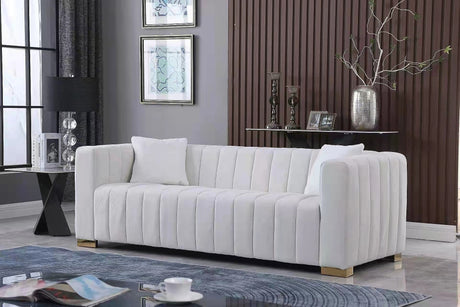 A modern channel sofa take on a traditional Chesterfield,White color,3 seater - W1099S00015 - image - 1