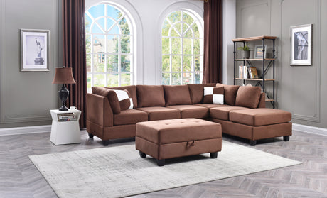 Glory Furniture Malone G632B-SC Sectional ( 3 Boxes) , CHOCOLATE - Home Elegance USA