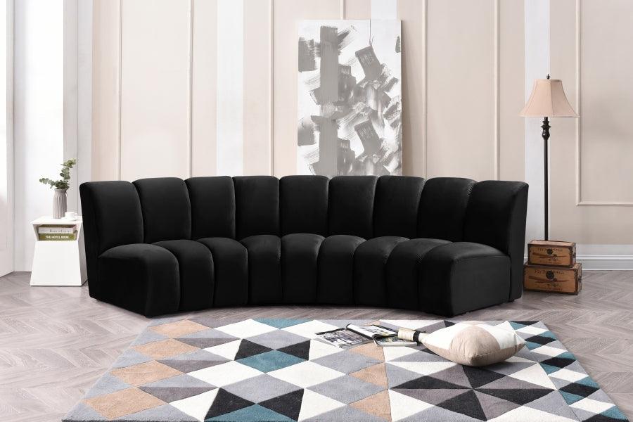 Meridian Furniture - Infinity Modular Sofa In Black - 638Black-3Pc