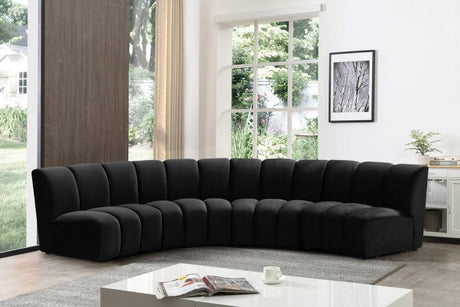 Meridian Furniture - Infinity Modular 4 Piece Sectional In Black - 638Black-4Pc