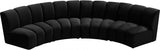 Meridian Furniture - Infinity Modular 4 Piece Sectional In Black - 638Black-4Pc