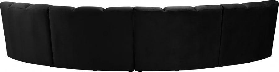 Meridian Furniture - Infinity Modular 4 Piece Sectional In Black - 638Black-4Pc