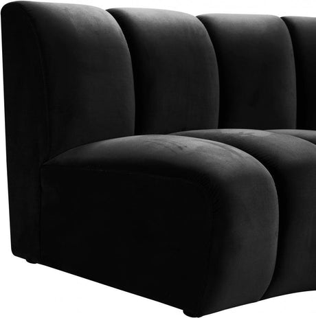 Meridian Furniture - Infinity Modular 4 Piece Sectional In Black - 638Black-4Pc