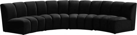 Meridian Furniture - Infinity Modular 4 Piece Sectional In Black - 638Black-4Pc