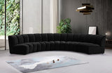 Meridian Furniture - Infinity Modular 5 Piece Sectional In Black - 638Black-5Pc