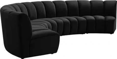 Meridian Furniture - Infinity Modular 5 Piece Sectional In Black - 638Black-5Pc