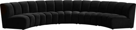 Meridian Furniture - Infinity Modular 5 Piece Sectional In Black - 638Black-5Pc