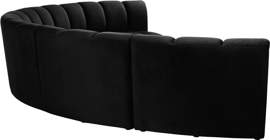 Meridian Furniture - Infinity Modular 6 Piece Sectional In Black - 638Black-6Pc