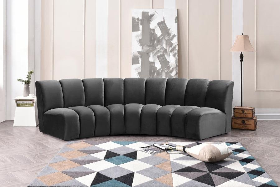 Meridian Furniture - Infinity Modular Sofa In Grey - 638Grey-3Pc