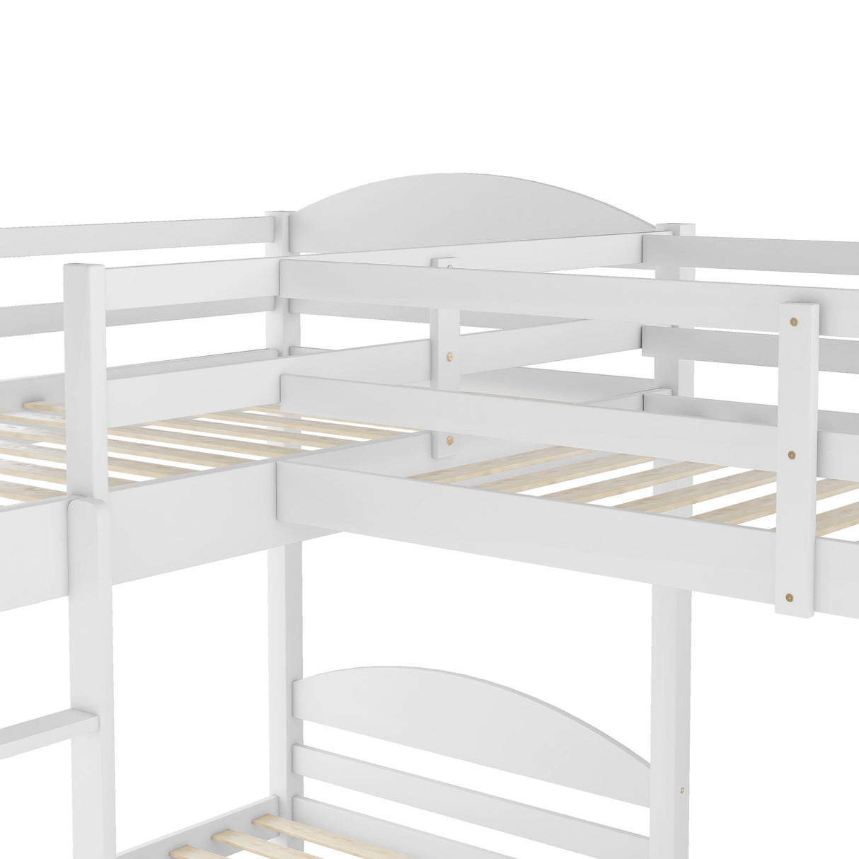 Twin L-Shaped Bunk Bed and Loft Bed - White(OLD SKU :LP000023AAK) - Home Elegance USA